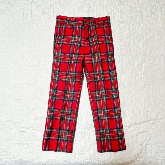 Janie and Jack Tartan Plaid Wool Holiday Dress Pants Size 4 - Picture 2 of 4